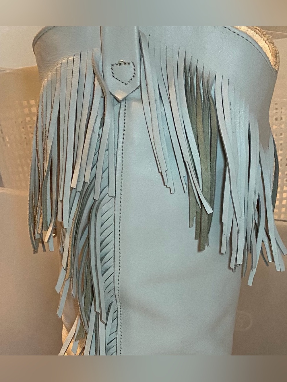 Dingo, white leather fringe cowboy boots size 6, Preloved - Picture 7 of 16